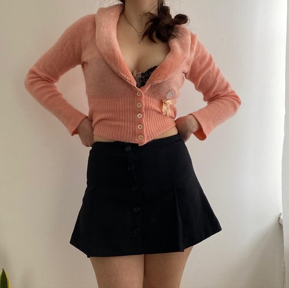 United Colors Of Benetton Dresses & Skirts - United Colors Of Benetton Wool Button Up Black Mini Skirt